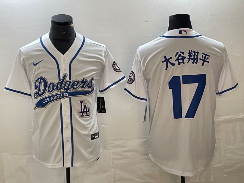 Men Los Angeles Dodgers #17 Ohtani White Nike Game MLB Jersey style 12
